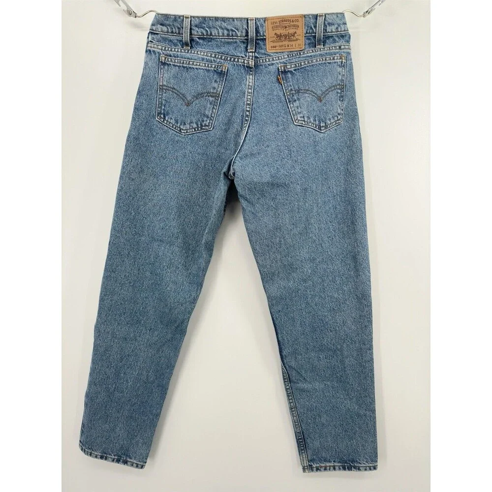 Vintage barril  style Levis 550 Jeans 34 -90s‎ Stonewash Tapered  Orange Tab